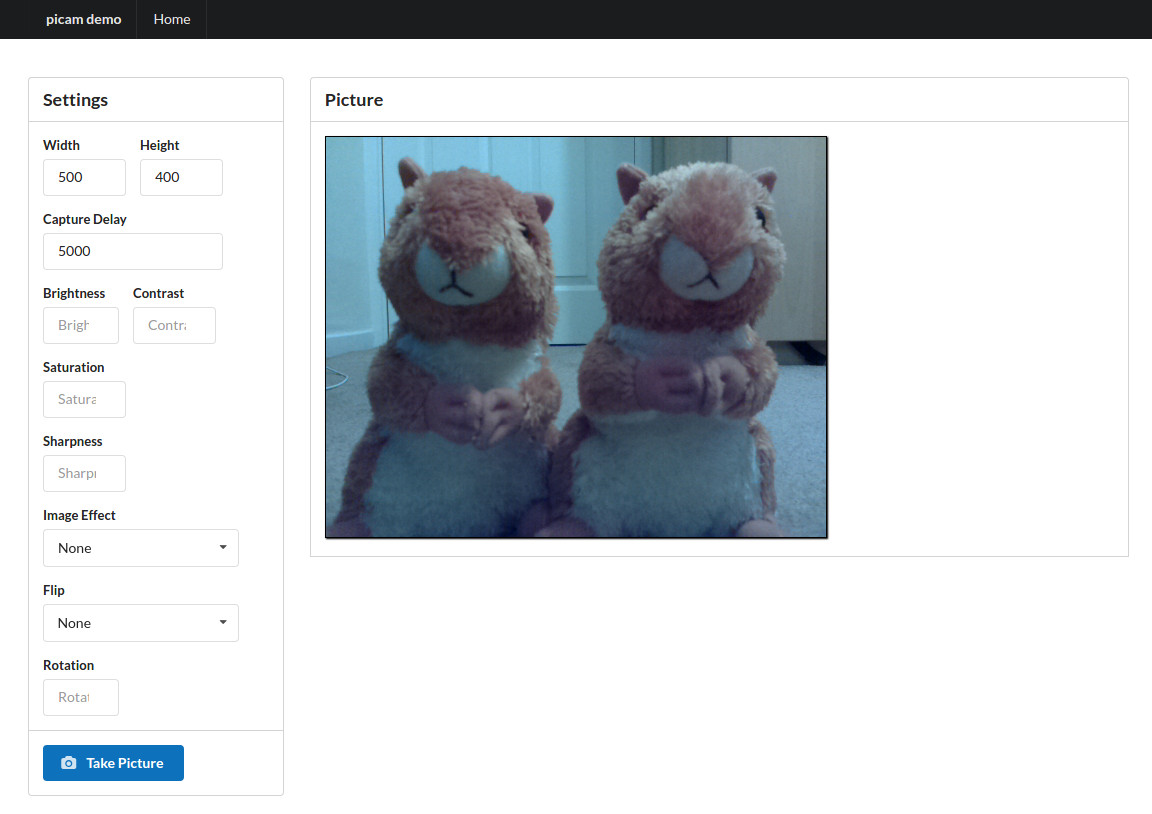 photo capture application running on a Raspberry Pi